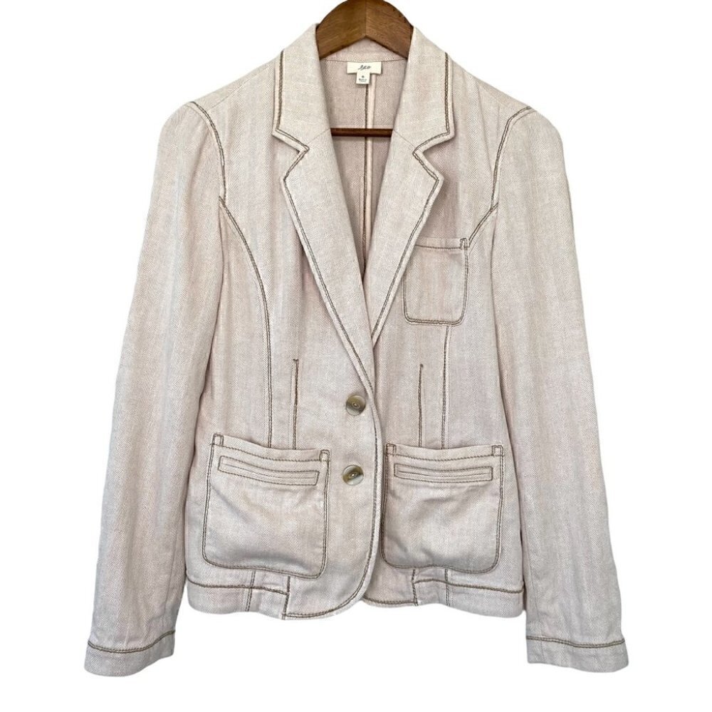 J. Jill linen & cotton blazer, fitted, unlined, business casual